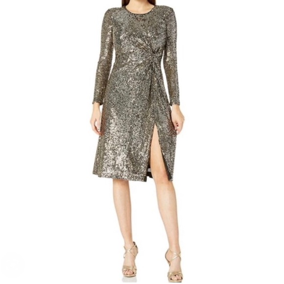 Taylor Sequins Slit Midi Dress - Picture 6 of 6